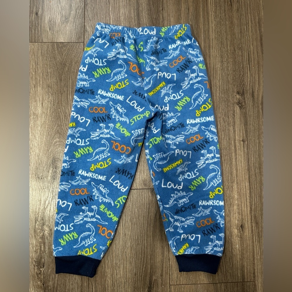 Blue Dino-Print Kids Pajama Bottoms